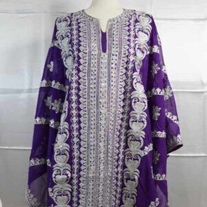 Authentic Ladies Kaftan Caftan Robe Festive Dance Evening Fine Embroidery